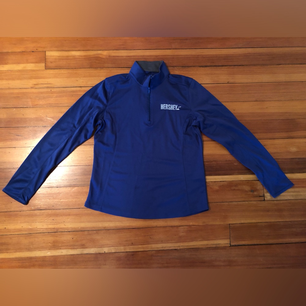 Port Authority Navy Quarter-Zip Pullover with Hershey logo
